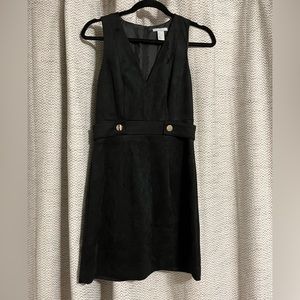 H&M Suede A-Line Button Detail Mini Dress